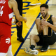 Illustration for article titled Klay Thompson Helped Off With Bad Knee Injury, Heroically Returns, Sinks Free Throws, Runs Back Off, Is Out